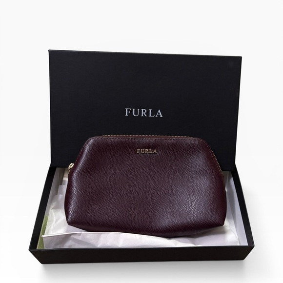 Furla Handbags - Furla Pebbled Leather Pouch - Plum
